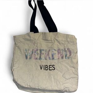 2/$20 Stylish Cream Weekend Tote Bag